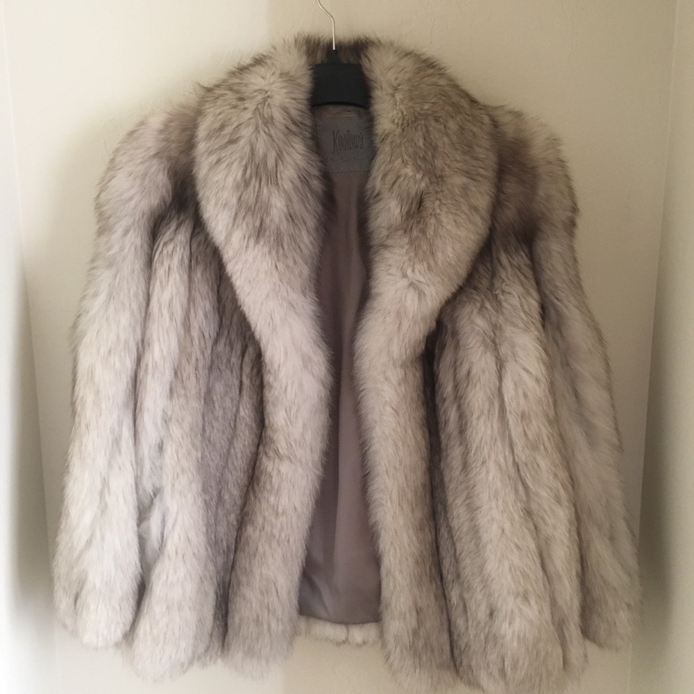✨ Luxurious Genuine Blue Fox Fur Coat – Plush, Silvery & Stunning ✨